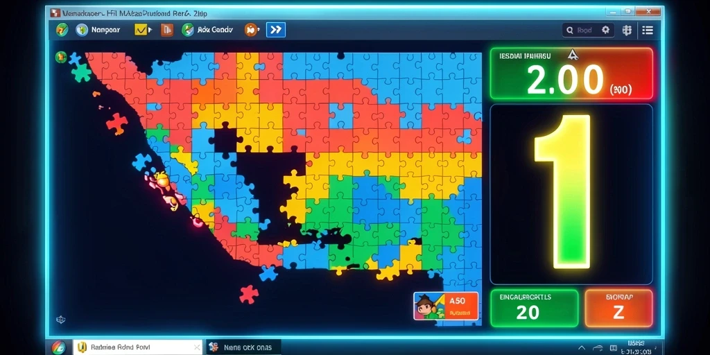 Screenshot D200M memperlihatkan tantangan di level sulit.