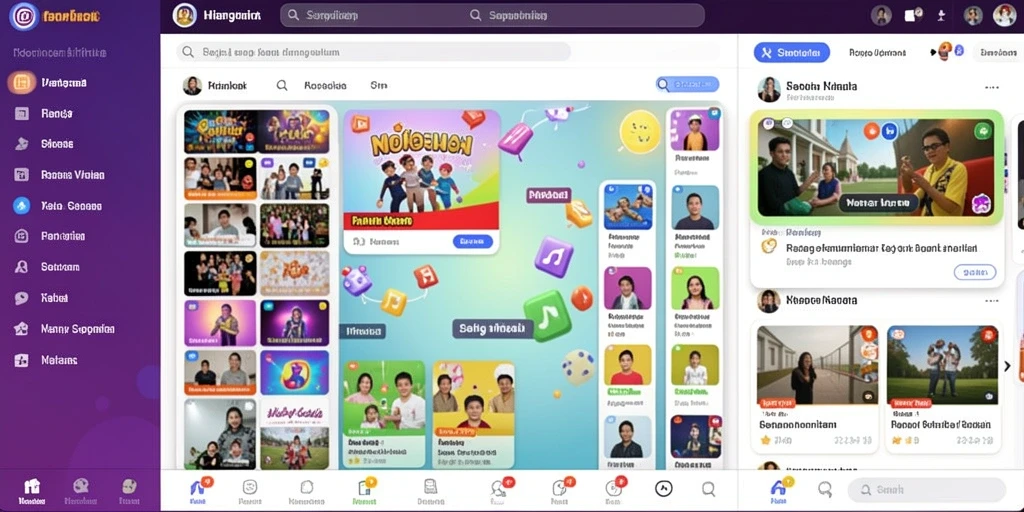 Fitur sosial yang memungkinkan interaksi dengan teman.