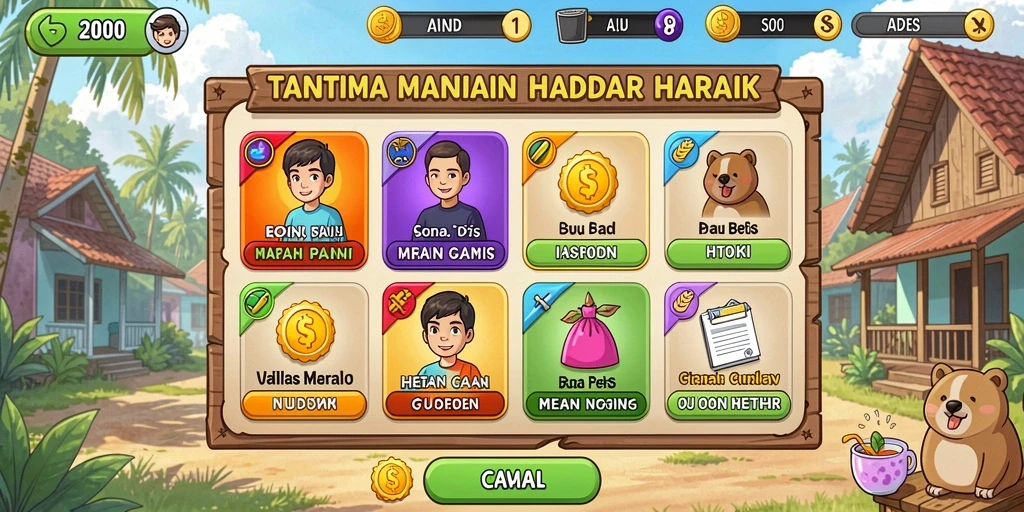 Menampilkan karakter unik yang bisa dimainkan dalam GGG888.